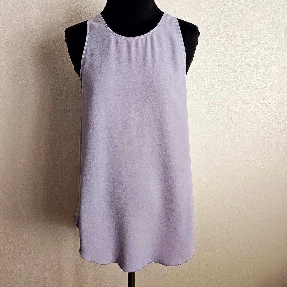 EUC ARITZIA Wilfred Women's Lilac Sevres Back Zip Hi-Low Tank Top Blouse M